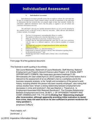 PDF: First Glance: The EEOC's New Guidance on Using Criminal Records | PDF