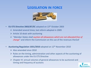 Auctioning of emission allowances under the EU ETS | PDF
