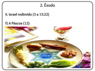 2. Êxodo
II. Israel redimido (3 a 15:22)
f) A Páscoa (12)
 