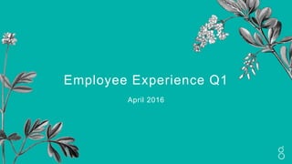 Employee Experience Q1
April 2016
 