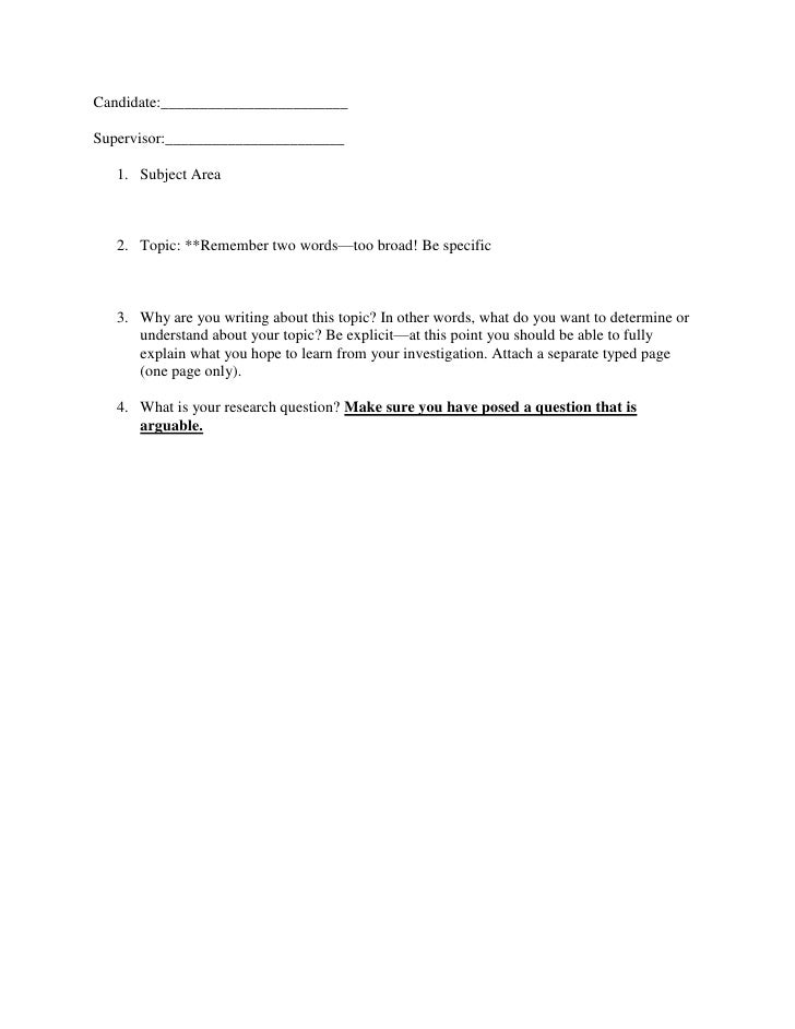 EE Research Question Form