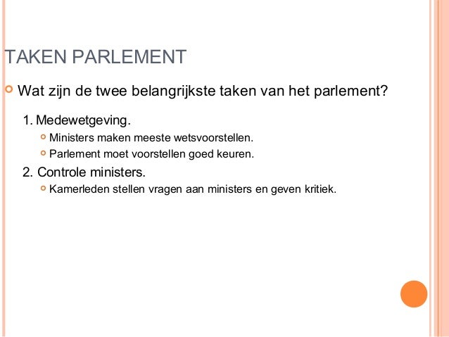 Eerste en Tweede Kamer politiek