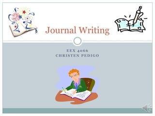 Journal Writing

     EEX 4066
  CHRISTEN PEDIGO
 