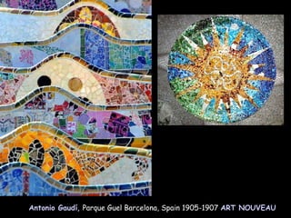 Antonio Gaudí,   Parque Guel Barcelona, Spain 1905-1907  ART NOUVEAU 