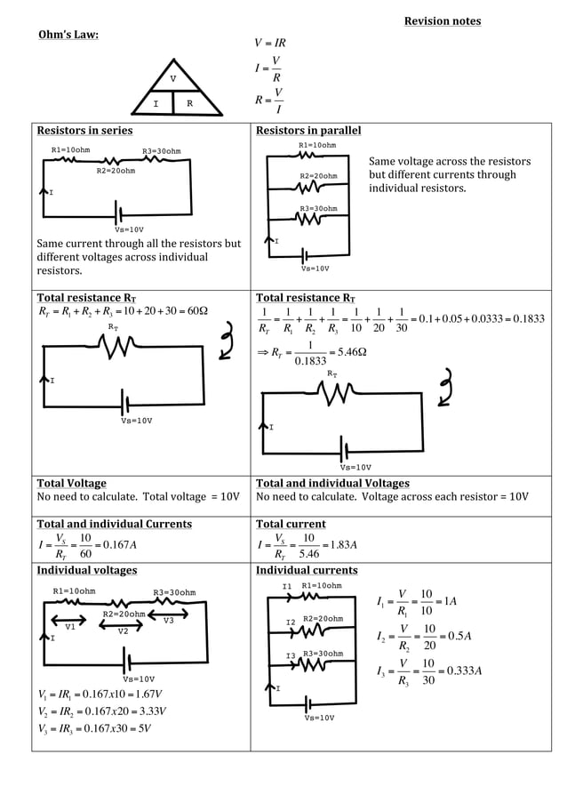Ohm's law, resistors in series or in parallel PDF