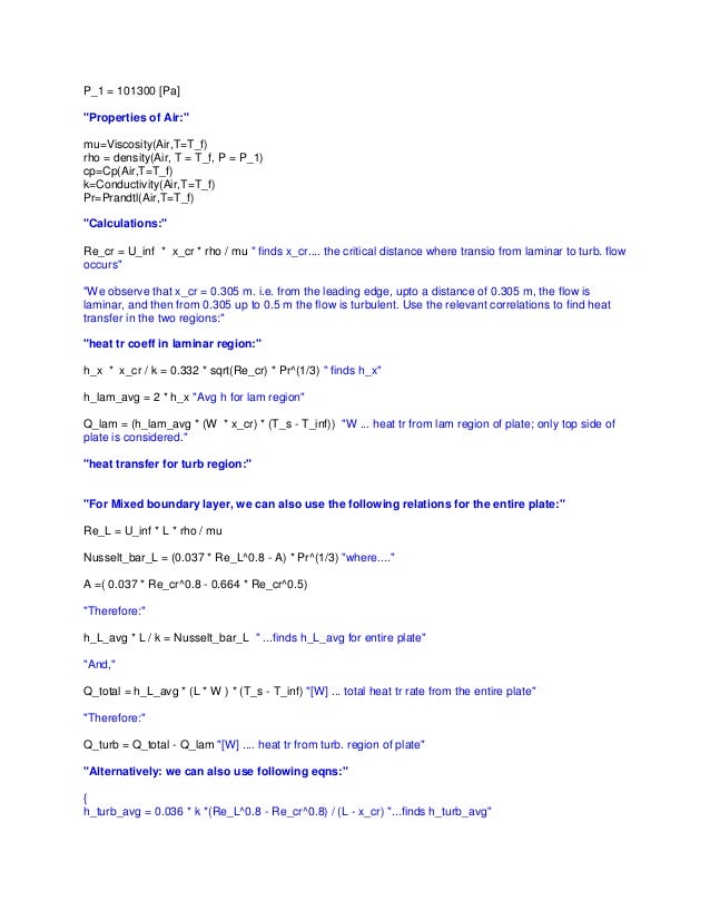Ees Functions And Procedures For Forced Convection Heat Transfer