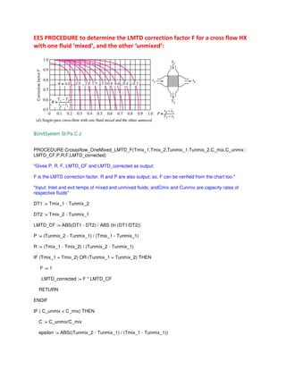 Table Temperature Difference Factor EES Procedures and Functions for Heat exchanger calculations | PDF