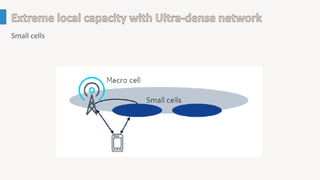 Extreme local capacity with Ultra-dense network
Small cells
 