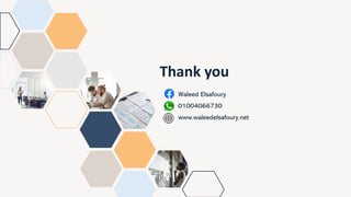 Thank you
Waleed Elsafoury
01004066730
www.waleedelsafoury.net
 