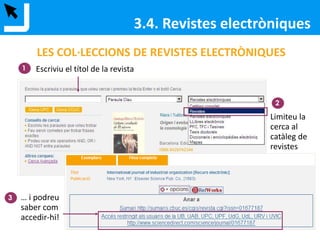Conté referències de 760 publicacions periòdiques publicades a
Espanya (revistes, anuaris, actes de congressos) des de l'any 1979 en les
àrees temàtiques següents: Agronomia, Matemàtiques, (...) Ciències
de la Terra i de l'espai, Química, Ciències de la vida, Farmacologia,
Ciències Tecnològiques (alimentació, construcció, electrònica,
energia, mecànica, medi ambient, petroli, telecomunicacions, transport).
CSIC-ICYT
3.3. Bases de dades especialitzades
 