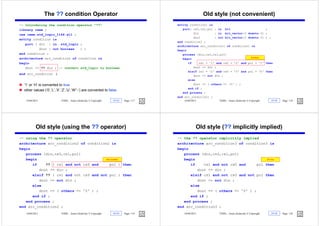 Vhdl Conditional Operators Enrichment lecture EE Technion (parts A&B) also including the subject ...