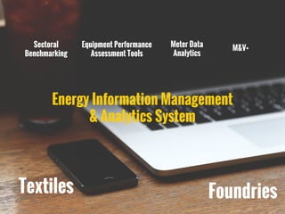 Energy Information Management
& Analytics System
Sectoral
Benchmarking
Equipment Performance
Assessment Tools
Meter Data
A...