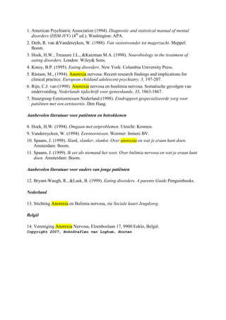 Eetstoornissen bij jongeren