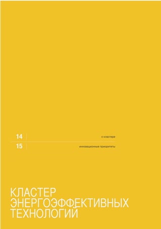 клаСтЕР
эНЕРгОэФФЕктивНых
тЕхНОлОгий
о кластере
инновационные приоритеты
результаты деятельности
14
15
16
 
