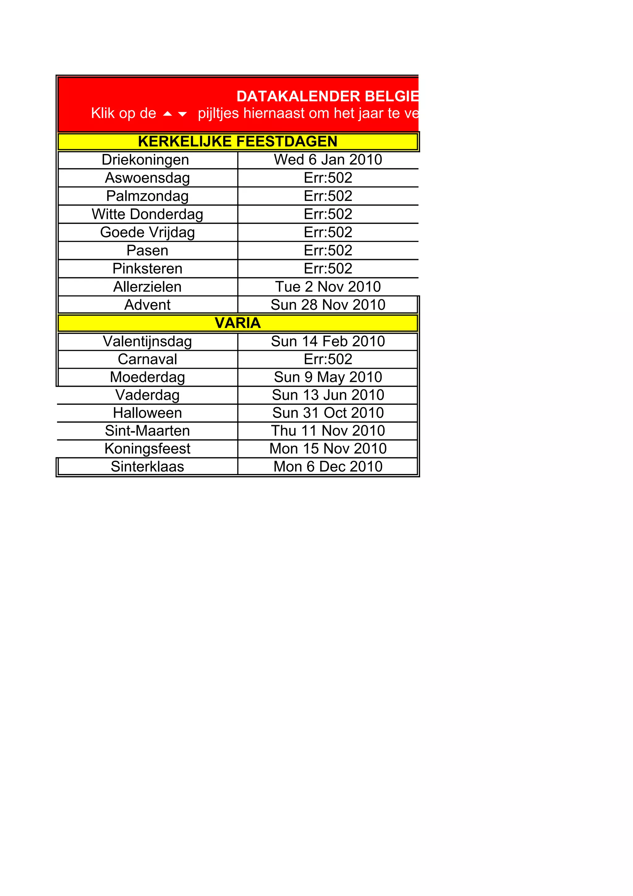 Eeuwigdurende kalender | PDF