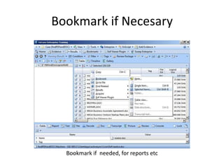 Bookmark if Necesary

Bookmark if needed, for reports etc

 