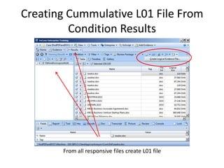Creating Cummulative L01 File From
Condition Results

From all responsive files create L01 file

 