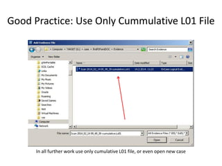 Good Practice: Use Only Cummulative L01 File

In all further work use only cumulative L01 file, or even open new case

 
