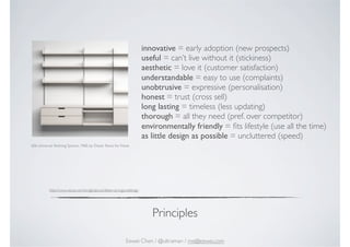 innovative = early adoption (new prospects)
                                                                     useful = ...