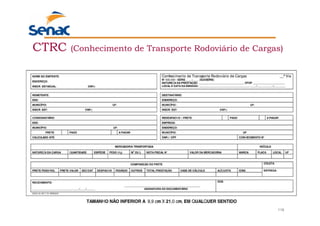 116
CTRC (Conhecimento de Transporte Rodoviário de Cargas)
 