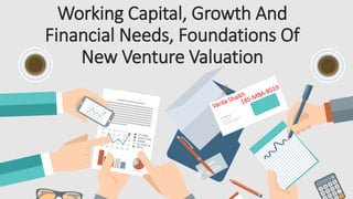 Working Capital, Growth And
Financial Needs, Foundations Of
New Venture Valuation
 