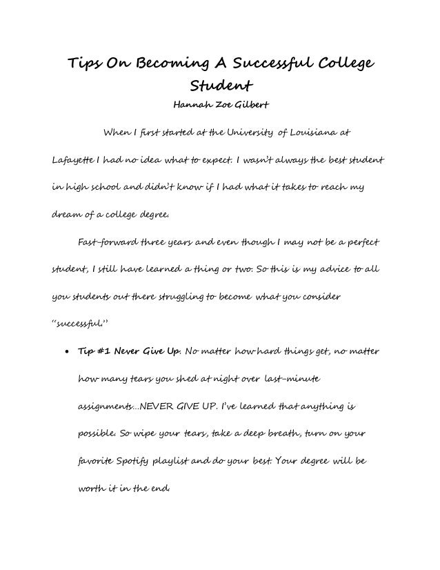tips for being a successful college student