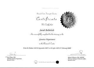 trainig certificate 