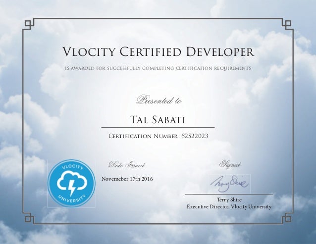 vlocity certified developer certificates tal sabati salesforce certified administrator