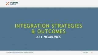 6/22/2015 18© Copyright Fosway Group Limited. All Rights Reserved.
KEY HEADLINES
INTEGRATION STRATEGIES
& OUTCOMES
 
