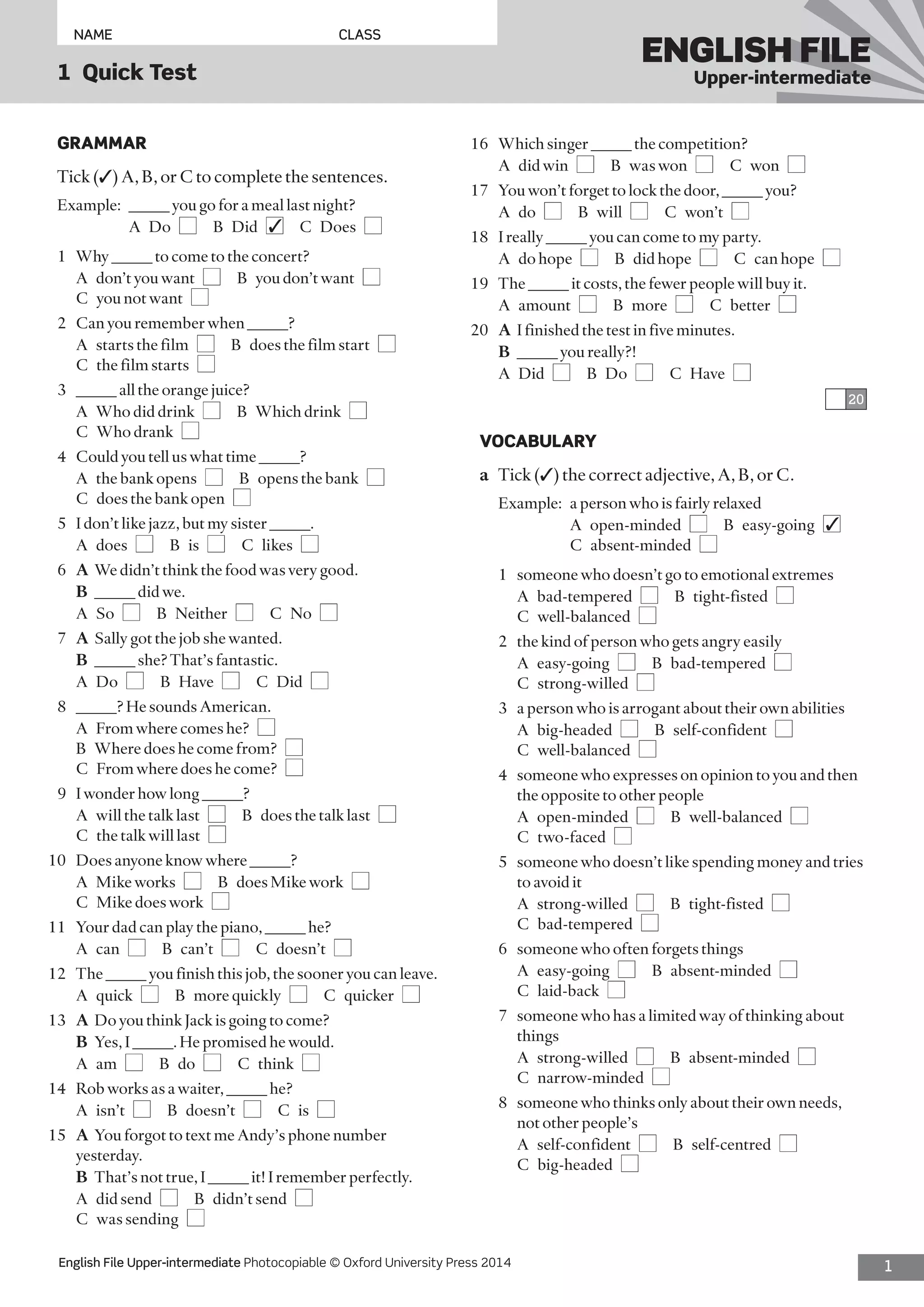 Quicktest Sample Pdf Ef3e uppint quicktest_01 | PDF