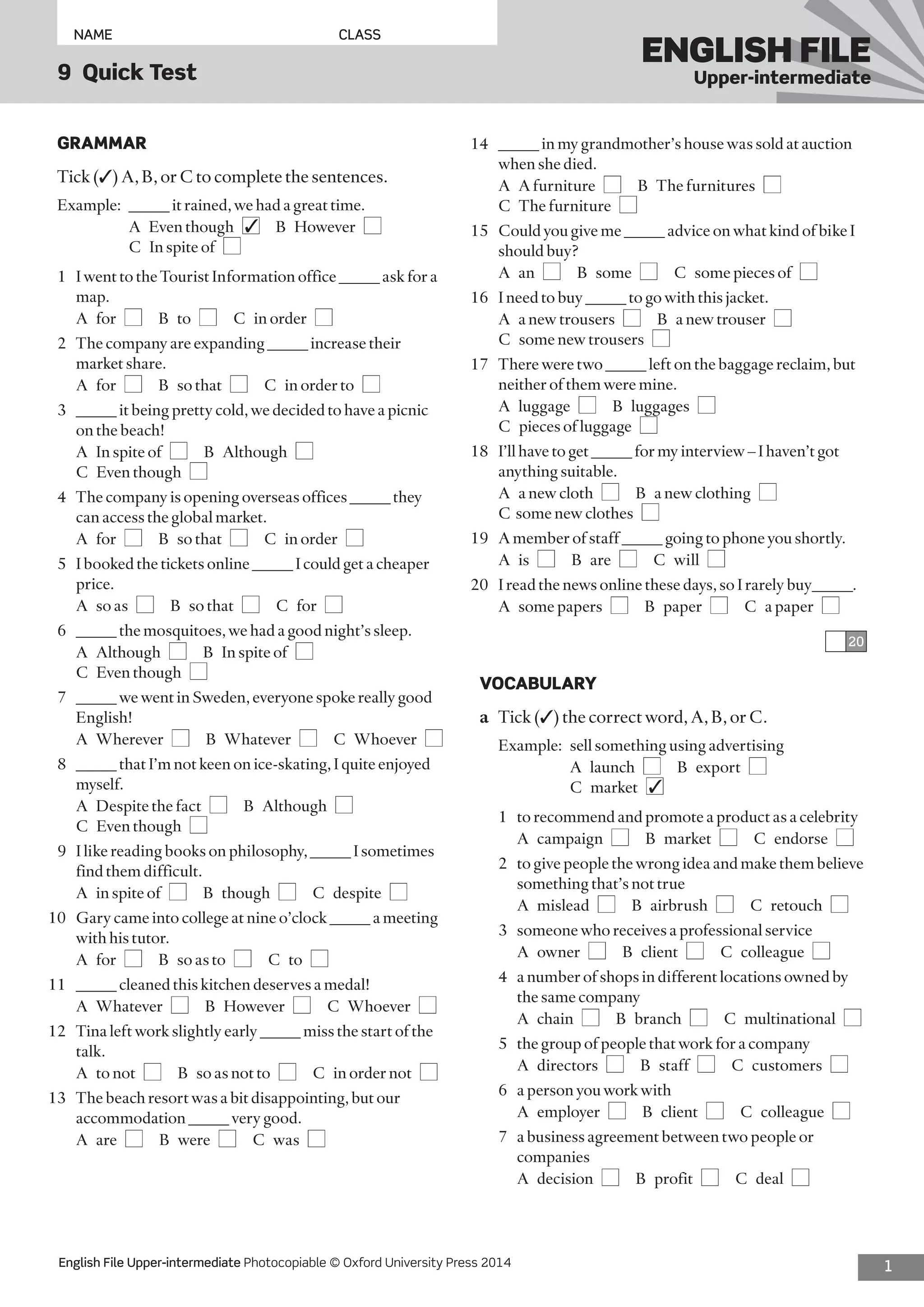 Quicktest Sample Pdf Ef3e uppint quicktest_09 | PDF