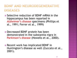 Role of Brain Derived Neurotrophic Factor (BDNF) in NEURODEVELOPMENT | PPTX