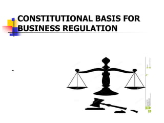  CONSTITUTIONAL BASIS FOR
BUSINESS REGULATION
“
 