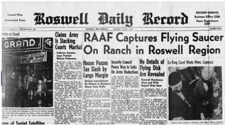 What unidentified flying object allegedly
crashed near Roswell, New Mexico in 1947?
A) Meteorite
B) Alien spacecraft
C) Soviet satellite
 