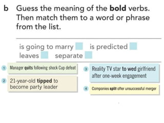 1. leaves 2. is predicted 3. is going to marry 4. separate
 