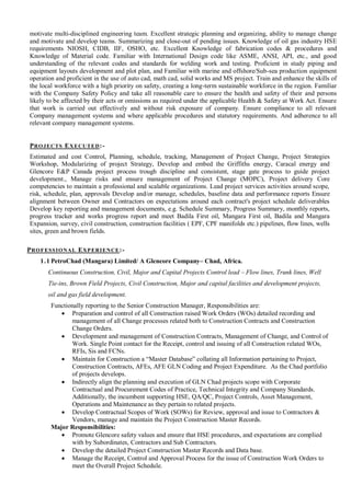 Resume - PROJECTS PLANNING, PROJECTS CONTROL LEAD-ENGINEER | PDF
