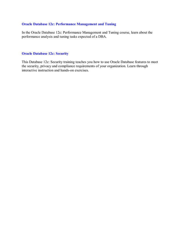 Oracle database courses pdf