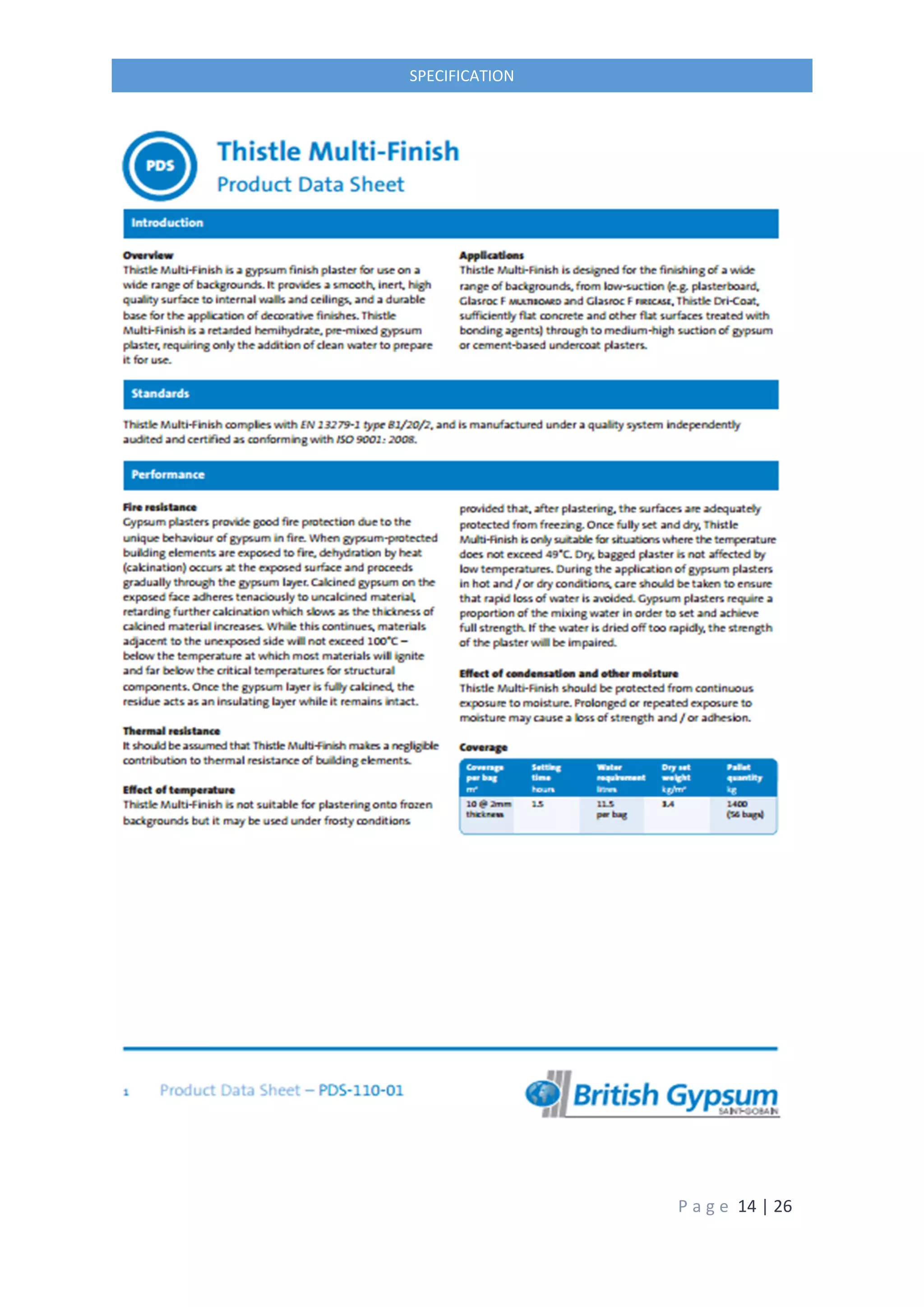 P a g e 14 | 26
SPECIFICATION
 