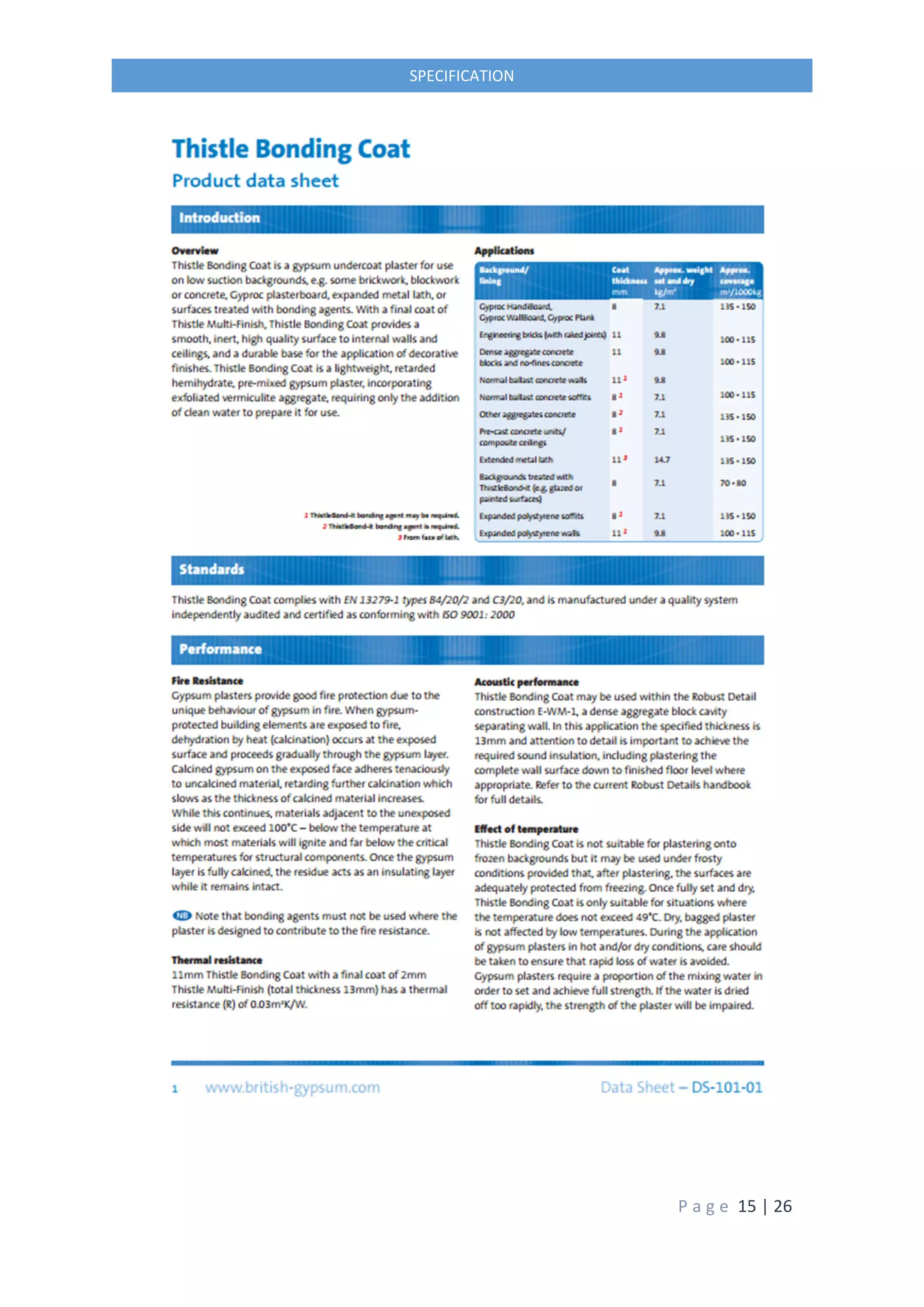 P a g e 15 | 26
SPECIFICATION
 