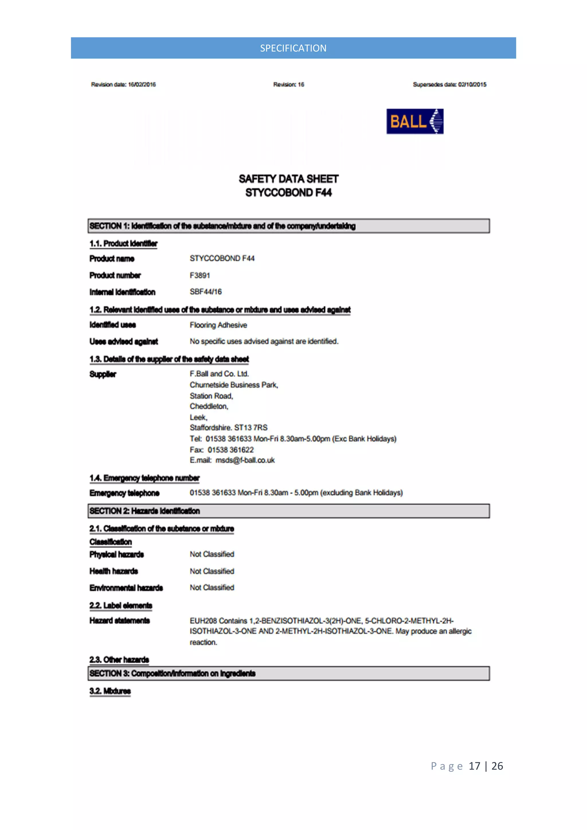 P a g e 17 | 26
SPECIFICATION
 