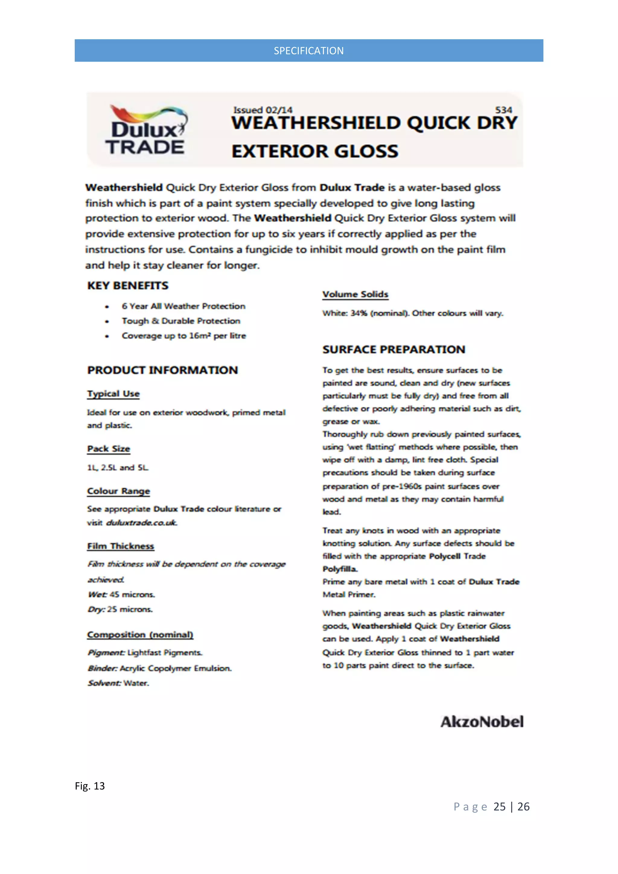 P a g e 25 | 26
SPECIFICATION
Fig. 13
 