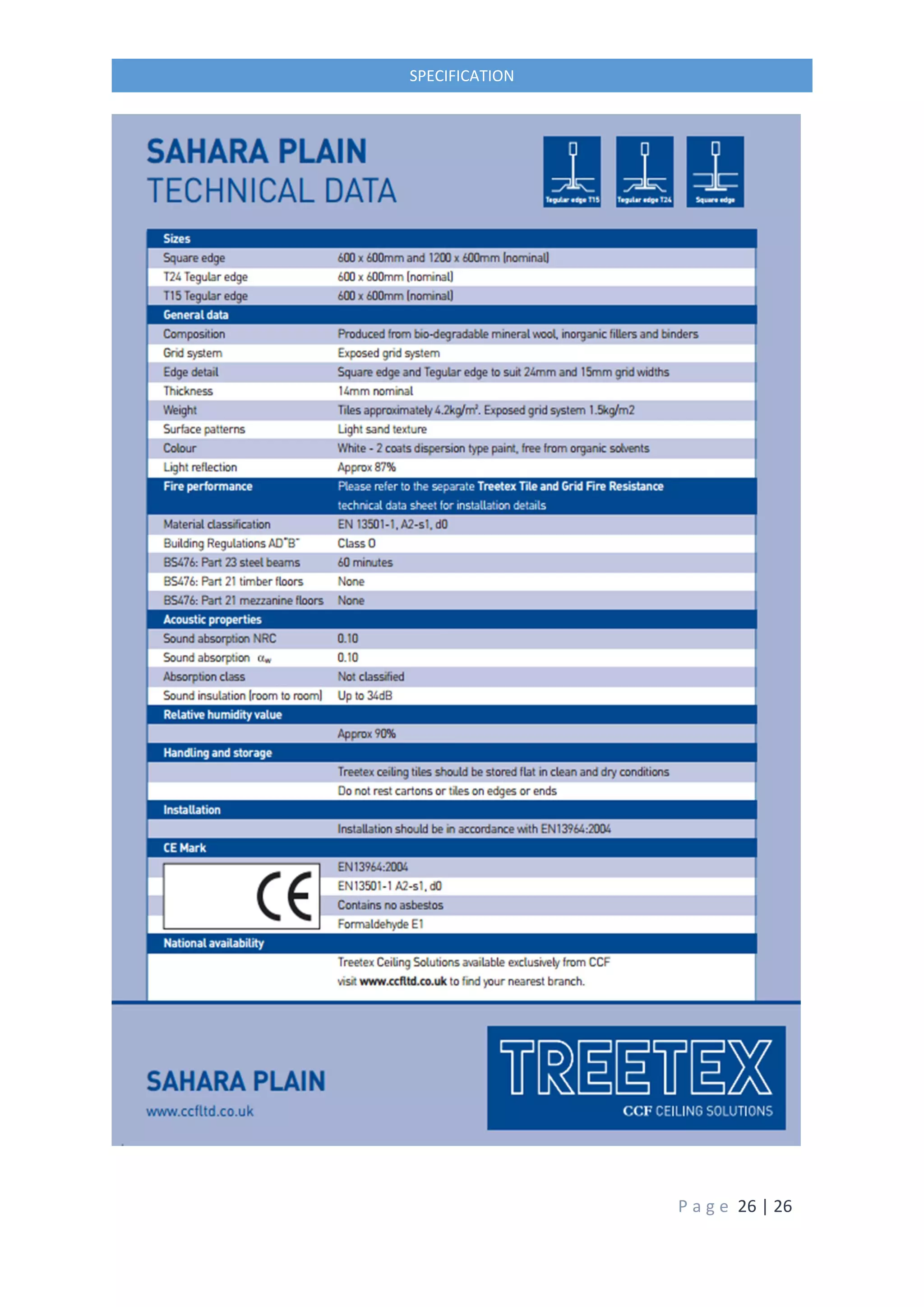 P a g e 26 | 26
SPECIFICATION
 