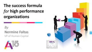 The success formula
for high performance
organizations
By
Nermine Faltas
VP of Human Capital
 