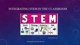 INTEGRATING STEM IN THE CLASSROOM
www.3ders.org
Presented by Brooke Brown
 