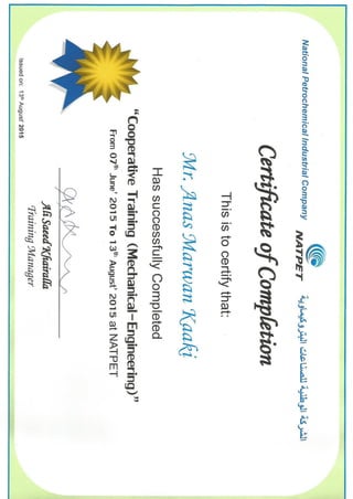 NATPET (training) certificate