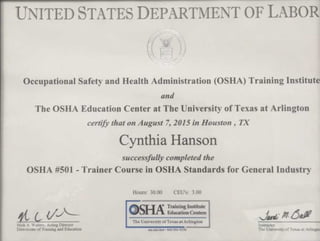 501 OSHA Trainer