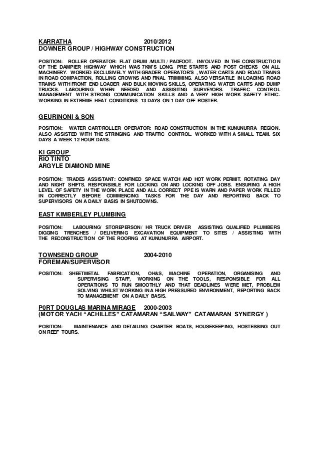 mining resume examples