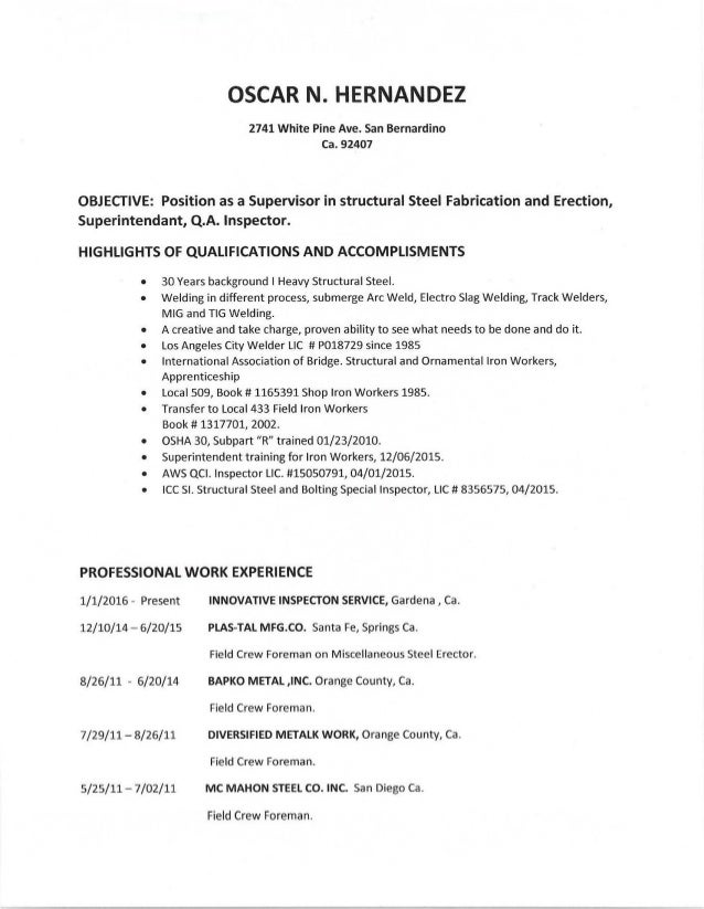Oscar Hernandez Resume Update