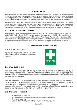 Elementary First Aid(EFA)