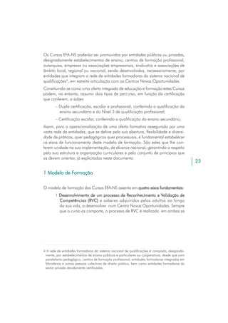 Efa Nivel Secundario - Orientação para a Acção